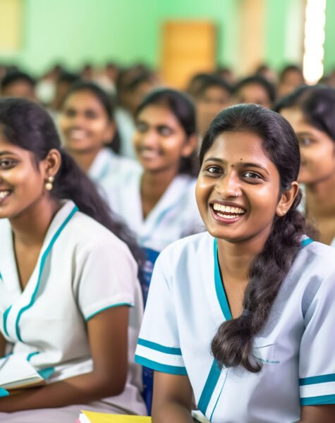 A nursing student in Tamil Nadu. An Indian student studying at a medical university. Generative AI